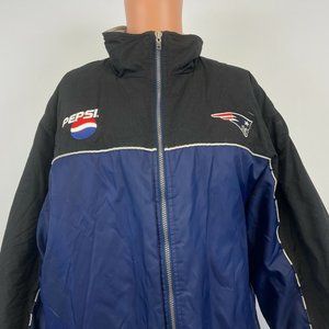 Adidas New England Patriots Pepsi Embroidered Parka Jacket Vtg NFL Football XL